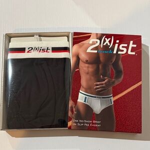 2xist Men's Black and White Briefs